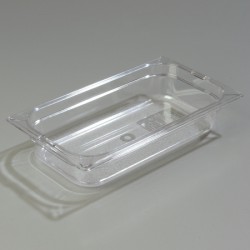 CARLISLE - 1026007 - FOOD PAN 1/3 SIZE 2.5” DP WITH BLUE LID – CLEAR